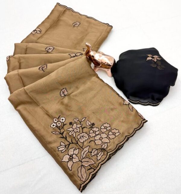 HEAVY RANGOLI SILK CUT WORK BORDER SAREE