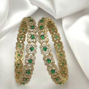 Bangles with dark green stones